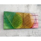Leaves Glass Wall Art (36"x14").